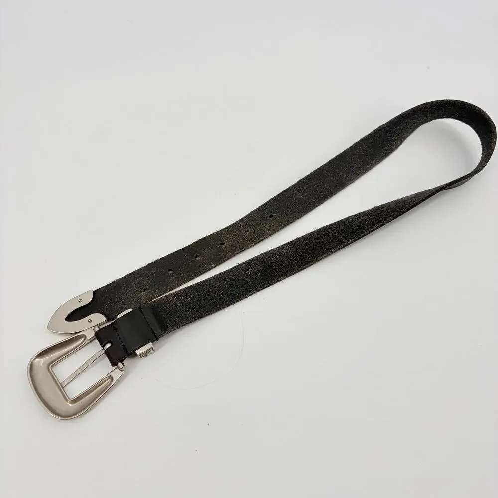 Urban Outfitters Leather Westerm Bels Sz S Silver Engraved Buckle Festival Boho